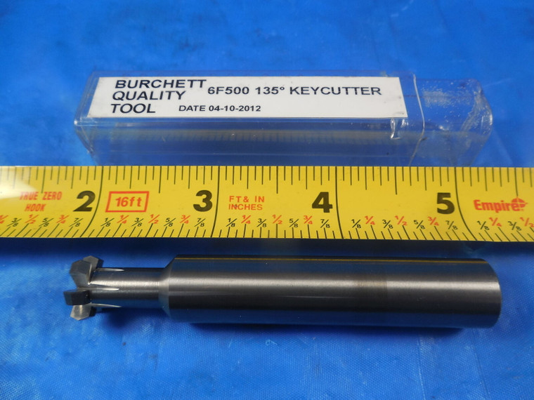 NEW 135 DEGREE CARBIDE KEY CUTTER 1/2" DIA X .140 THICK 6 FLUTE BURCHETT TOOL