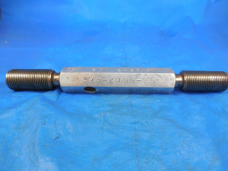 5/8 20 NS 2 SET THREAD PLUG GAGE .625 GO NO GO P.D.'S = .5925 & .5884 5/8-20