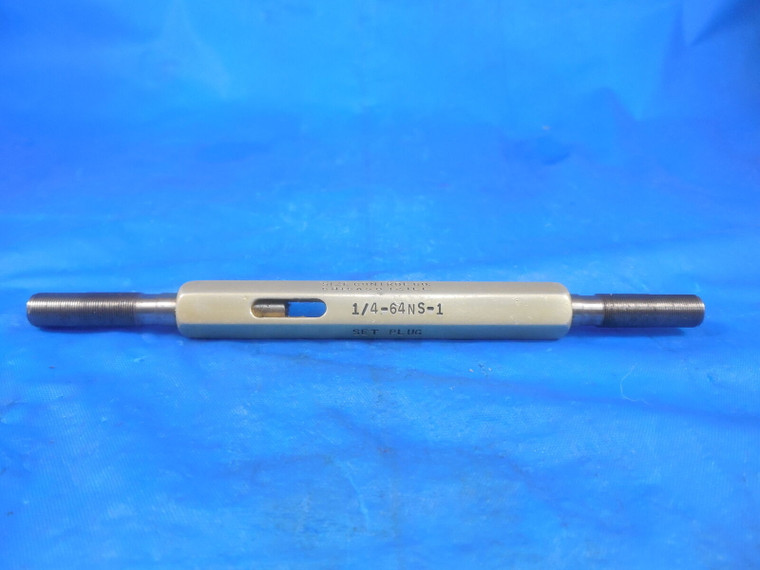 1/4 64 NS 1 SET THREAD PLUG GAGE .250 GO NO GO P.D.'S = .2392 & .2354 1/4-64