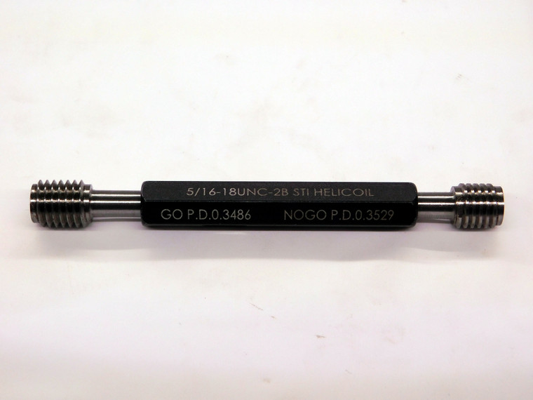 NEW 5/16 18 UNC 2B STI HELICOIL THREAD PLUG GAGE .3125 GO NO GO PDS .3486 .3529
