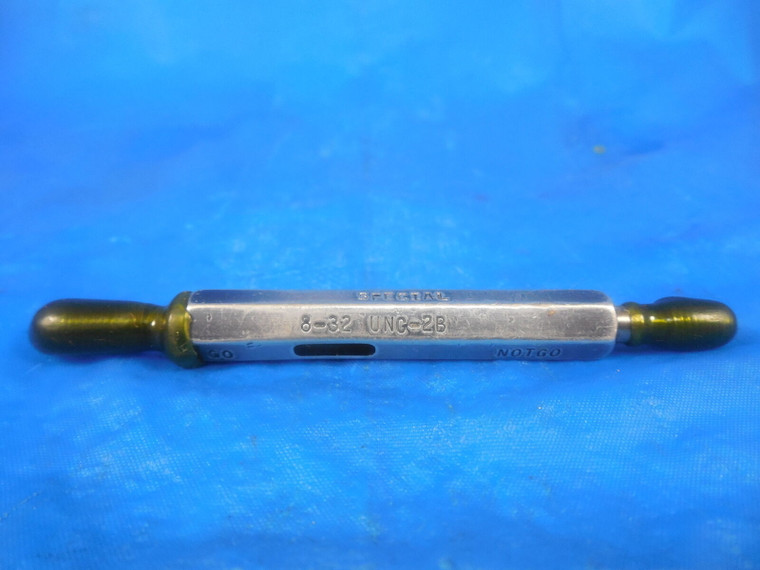 8 32 UNC 2B SPECIAL THREAD PLUG GAGE #8 .164 GO NO GO P.D.'S = .1456 & .1489