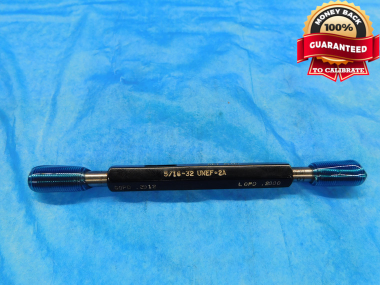 5/16 32 UNEF 2A SET THREAD PLUG GAGE .3125 GO NO GO P.D.'S = .2912 & .2880 CHECK - DS0289SL