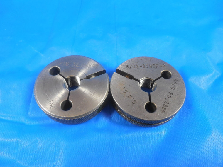5/16 32 NEF 2 THREAD RING GAGES .3125 GO NO GO P.D.'S = .2912 & .2889 QUALITY