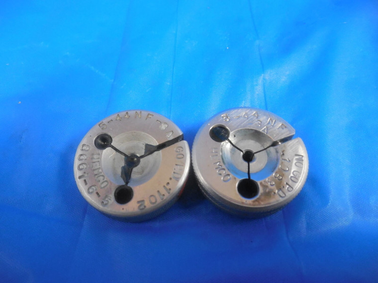 5 44 NF 3A THREAD RING GAGES #5 .125 GO NO GO P.D.'S = .1102 & .1083 QUALITY