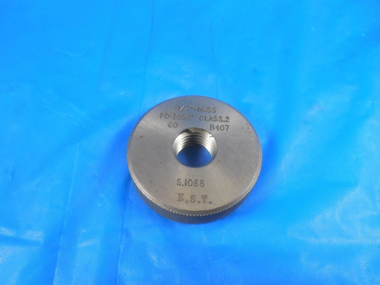 1/2 16 SS 2 SOLID THREAD RING GAGE .5 16.0 GO ONLY P.D. = .4555 1/2X16 SS-2 TOOL