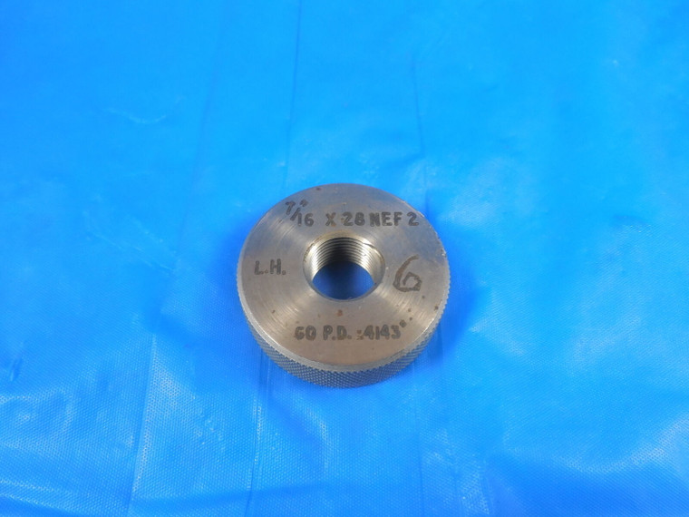 7/16 X 28 SOLID LEFT HAND THREAD RING GAGE .4375 28.0 GO ONLY P.D. = .4143 TOOL