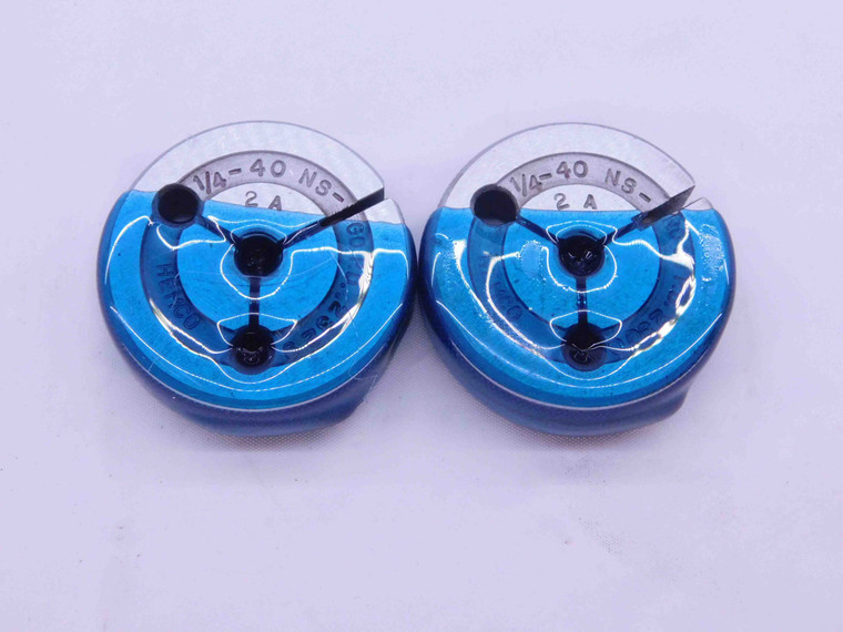 1/4 40 UNS 2A THREAD RING GAGES .25 .250 .2500 GO NO GO P.D.'S = .2329 & .2300 - CS3998MSRL