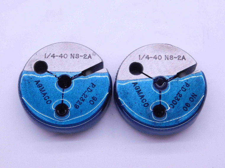 1/4 40 UNS 2A THREAD RING GAGES .25 .250 .2500 GO NO GO P.D.'S = .2329 & .2300 - CS3998MSRL