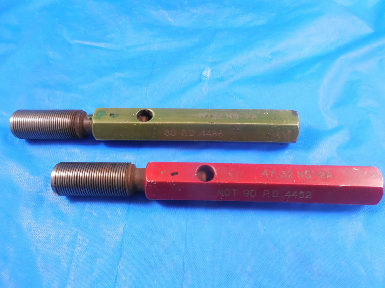 .47 32 UNS 2A SET THREAD PLUG GAGE 0.47 GO NO GO P.D.'S = .4452 & .4486 SETTING