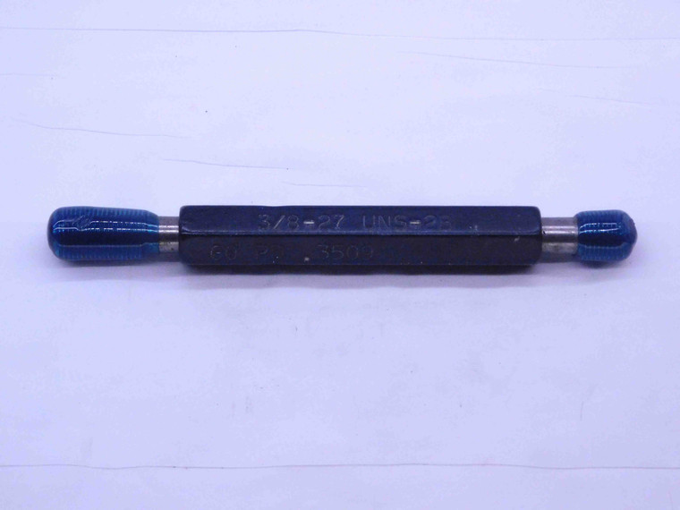 3/8 27 UNS 2B THREAD PLUG GAGE .375 .3750 GO NO GO P.D.'S = .3509 & .3556 CHECK - JF1194BU