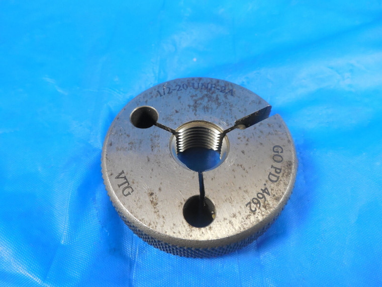 1/2 20 UNF 2A VERMONT THREAD RING GAGE .5 GO ONLY P.D. = .4662 1/2-20 QUALITY