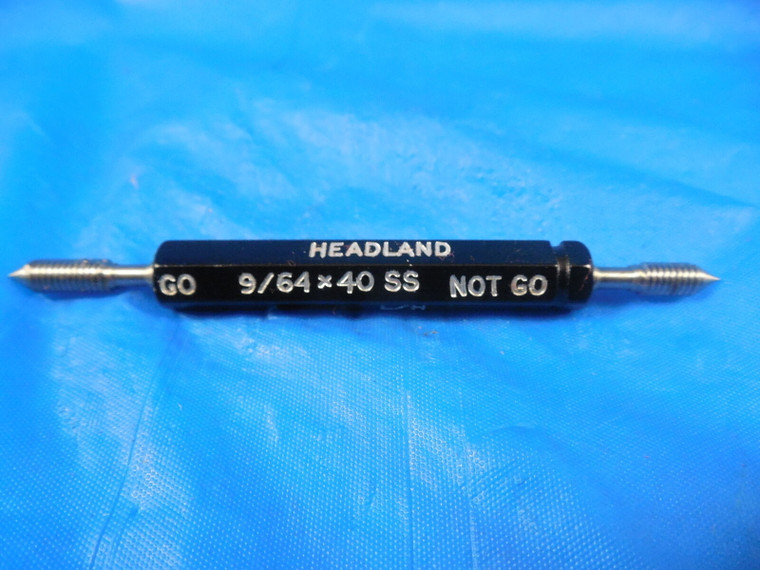 9/64 X 40 SS LEFT HAND THREAD PLUG GAGE .1406 GO NO GO P.D.'S = .1269 & .1291 LH