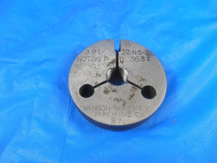 .391 32 NS 3 THREAD RING GAGE .3910 NO GO ONLY P.D. = .3681 QUALITY .3910-32