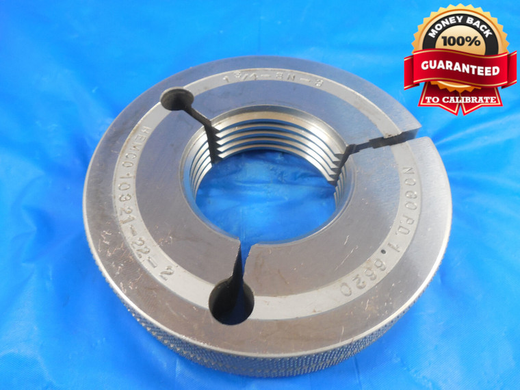 1 3/4 8 N 3 THREAD RING GAGE 1.75 NO GO ONLY P.D. = 1.6620 INSPECTION 1 3/4-8