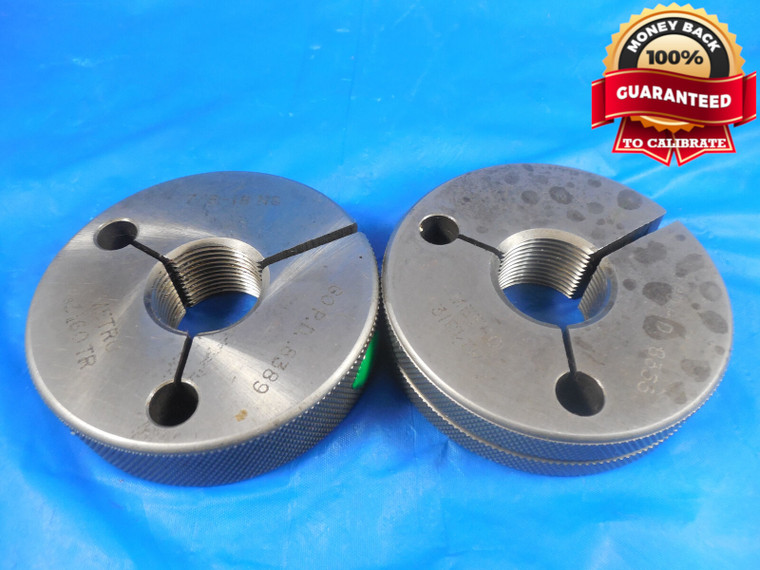 7/8 18 NS 3 THREAD RING GAGES .875 GO NO GO P.D.'S = .8389 & .8353 TOOL 7/8-18