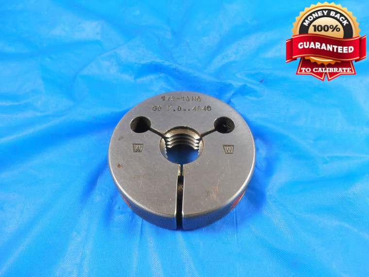 1/2 13 NC SPECIAL THREAD RING GAGE .5 GO ONLY P.D. = .4540 WOODWORTH