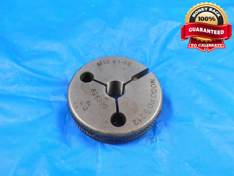 M10 X 1 6G METRIC VERMONT THREAD RING GAGE 11.0 1.0 NO GO ONLY P.D. = 9.212 TOOL