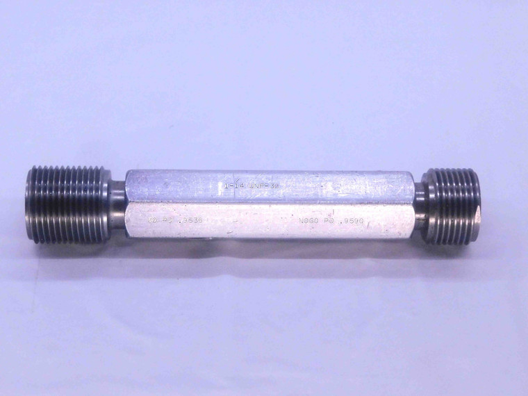 1" 14 UNF 3B THREAD PLUG GAGE 1.0 1.00 1.000 GO NO GO P.D.'S = .9536 & .9590 - 1143BP1