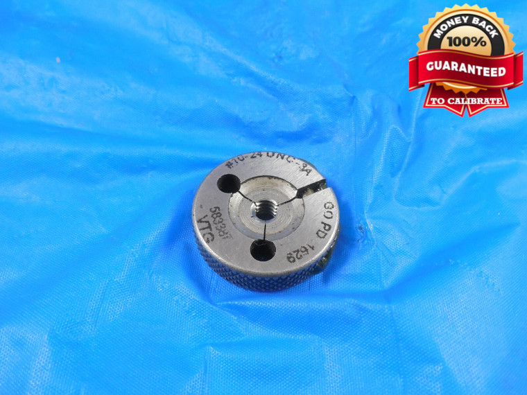 10 24 UNC 3A VERMONT THREAD RING GAGE #10 .190 GO ONLY P.D. = .1629 #10-24 TOOL