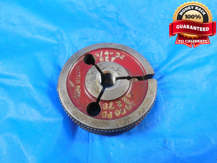 1/4 32 NEF THREAD RING GAGE .25 NO GO ONLY P.D. = .2278 QUALITY 1/4-32 0.25 TOOL