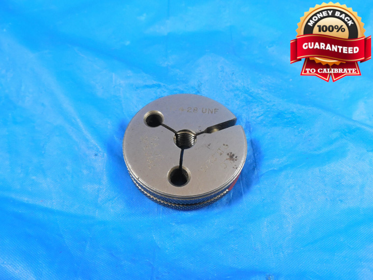 1/4 28 UNF SPECIAL THREAD RING GAGE .25 NO GO ONLY P.D. = .2215 QUALITY 1/4-28