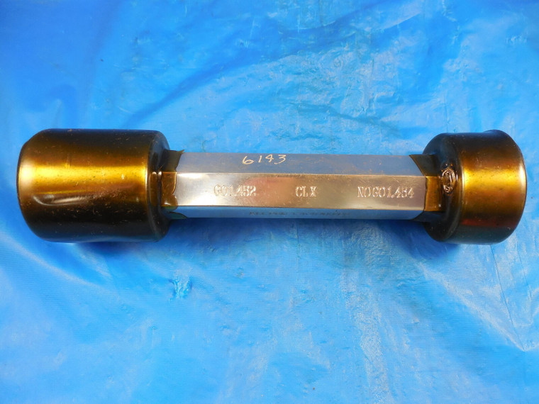 1.452 & 1.454 DIA CLASS X SMOOTH PIN PLUG GAGE GO NO GO 1.500 UNDERSIZE 1 1/2