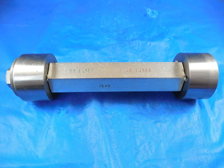 1.522 & 1.526 DIA CLASS X SMOOTH PIN PLUG GAGE GO NO GO 1.500 OVERSIZE 1 1/2