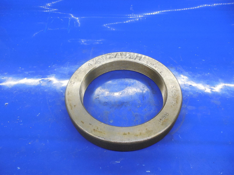 SHOP MADE 4 7/8 12 THREAD RING GAGE 4.875 -.005 UNDERSIZE 4 7/8-12 SHOP TOOL