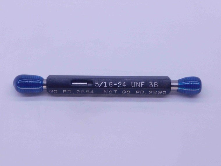 5/16 24 UNF 3B THREAD PLUG GAGE .3125 GO NO GO P.D.'S = .2854 & .2890 CHECK - JF1289BU