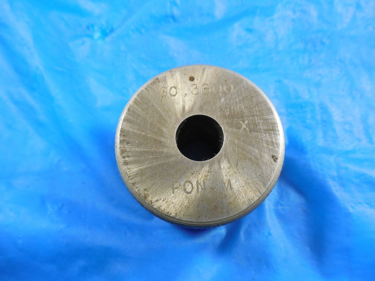 .3800 DIA CLASS X SMOOTH PLAIN BORE RING GAGE GO.3750 OVERSIZE 3/8 INSPECTION