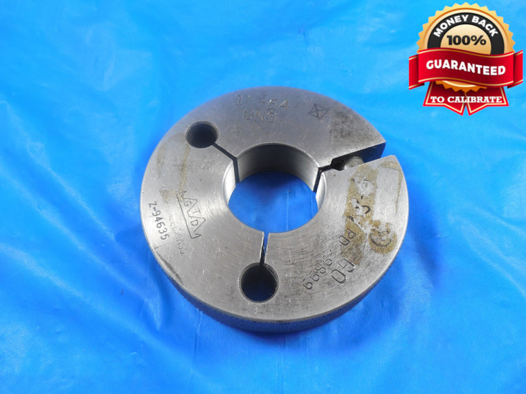 1" 64 UNS THREAD RING GAGE 1.0 GO ONLY P.D. =.9899 QUALITY INSPECTION 1"-64 TOOL