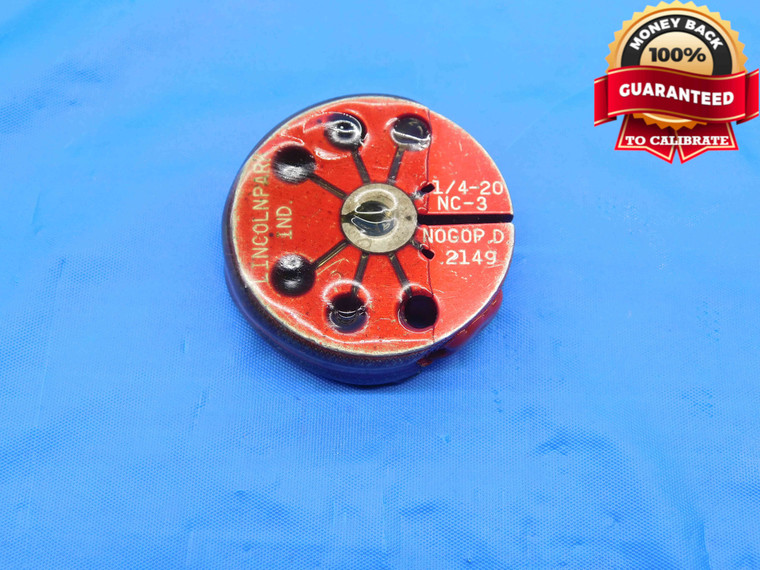 1/4 20 NC 3 THREAD RING GAGE .25 .250 .2500 NO GO ONLY P.D. = .2149 UNC-3 CHECK - DS0717BU