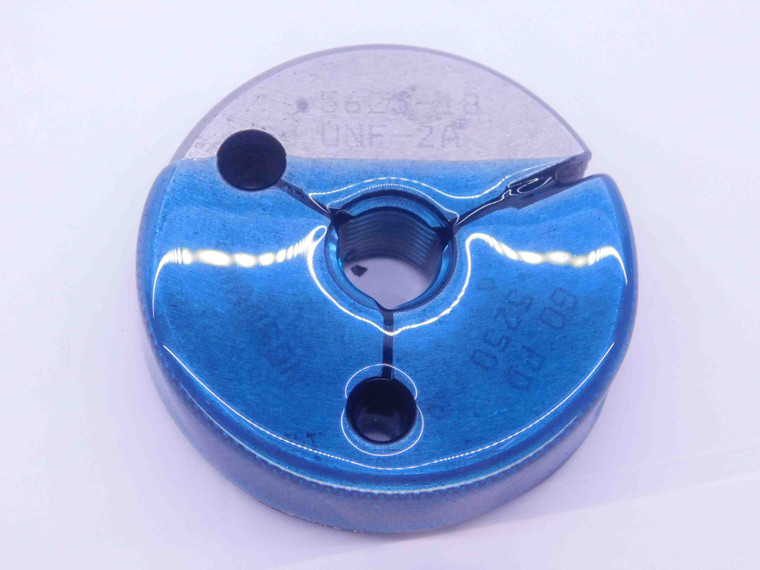 9/16 18 UNF 2A THREAD RING GAGE .5625 GO ONLY P.D. = .5250 INSPECTION CHECK - DS0822BU
