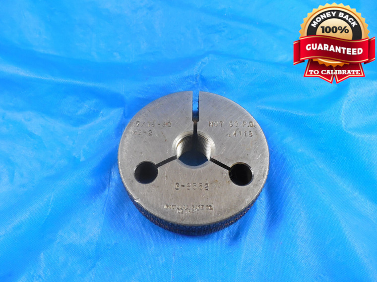 7/16 32 NS 2 THREAD RING GAGE .2375 NO GO ONLY P.D. = .4118 QUALITY 7/16-32 TOOL