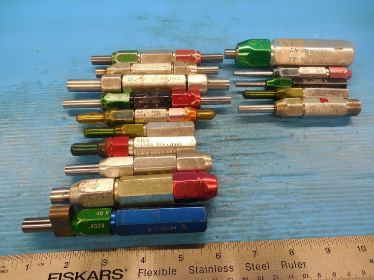 20 PC SMOOTH PIN PLUG GAGE LOT .2500 .3125 OVER UNDER & ONSIZE GO NO GO 5/16