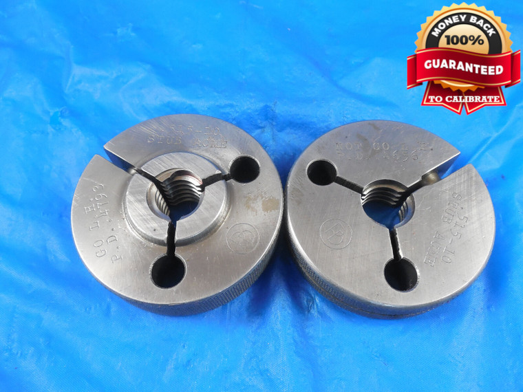 .515 10 STUB ACME LEFT HAND THREAD RING GAGES GO NO GO PD'S= .4793 & .4656 L.H.