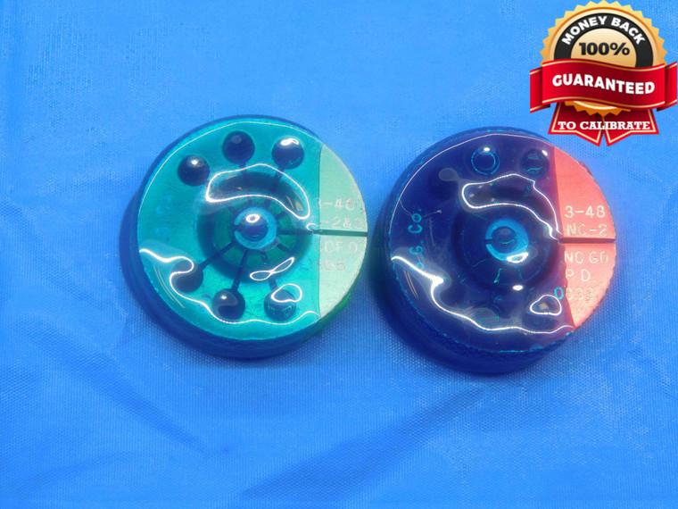 3 48 NC 2 THREAD RING GAGES #3 .099 .0990 GO NO GO P.D.'S = .0855 & .0833 UNC-2 - DS1045BU