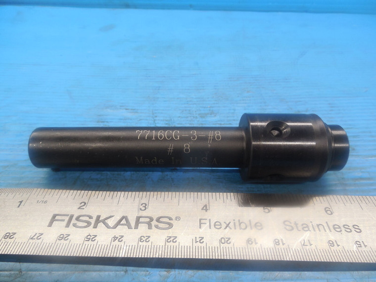 PARLEC TAPPING ADAPTER 7716CG-3-#8 3/4" O.D. SHANK COOLANT GROOVE THRU