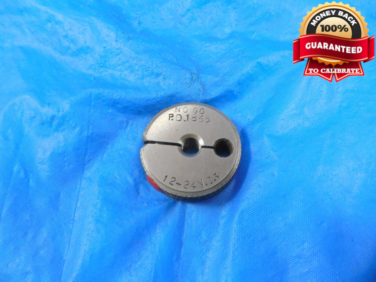 12 24 NC 3 THREAD RING GAGE #12 .216 NO GO ONLY P.D. = .1865 QUALITY #12-24 TOOL