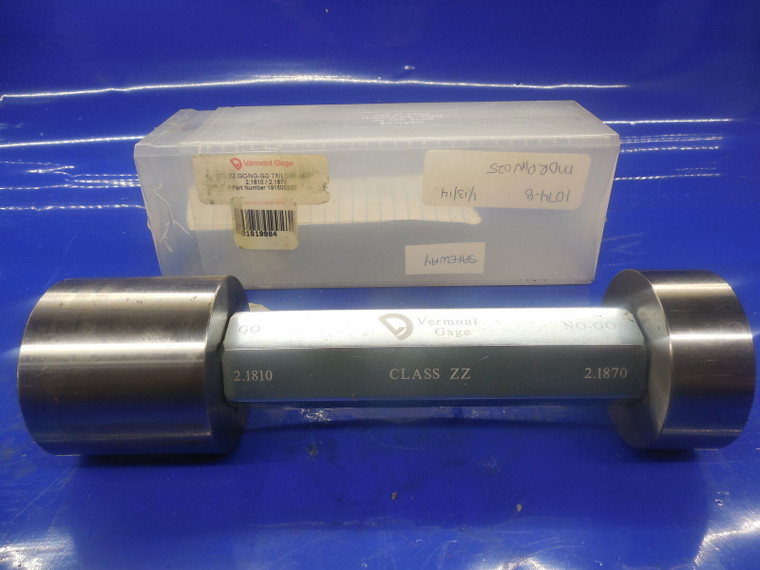2.1810 & 2.1870 DIA CLASS ZZ SMOOTH PIN PLUG GAGE GO NO GO 2.1875 UNDERSIZE TOOL