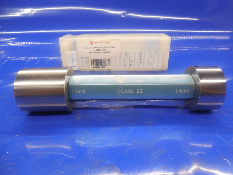 1.4630 & 1.4690 DIA CLASS ZZ SMOOTH PIN PLUG GAGE GO NO GO 1.50 UNDERSIZE 1.500
