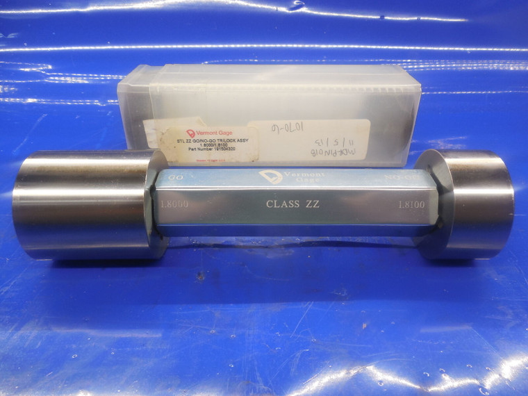 1.8000 & 1.8100 DIA CLASS ZZ SMOOTH PIN PLUG GAGE GO NO GO 1.8125 UNDERSIZE TOOL