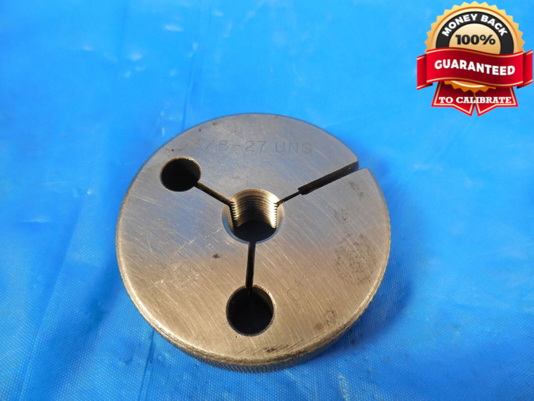 3/8 27 UNS THREAD RING GAGE .375 GO ONLY P.D. = .3440 INSPECTION TOOL 3/8-27