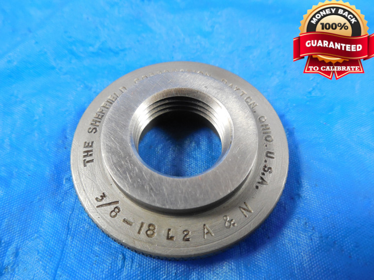 3/8 18 A & N L2 PIPE THREAD RING GAGE .375 3/8-18 N.P.T. INSPECTION TOOL NPT