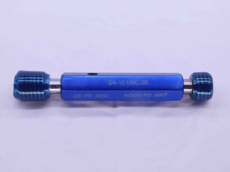 3/4 10 UNC 3B THREAD PLUG GAGE .75 .750 .7500 GO NO GO P.D.'S = .6850 & .6907 - DW3254RDRL