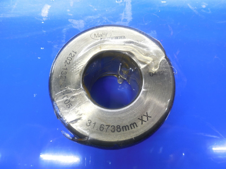 MAHR 31.6738 MM CLASS XX MASTER PLAIN BORE RING GAGE 32 MM UNDERSIZE 1.250 31.5