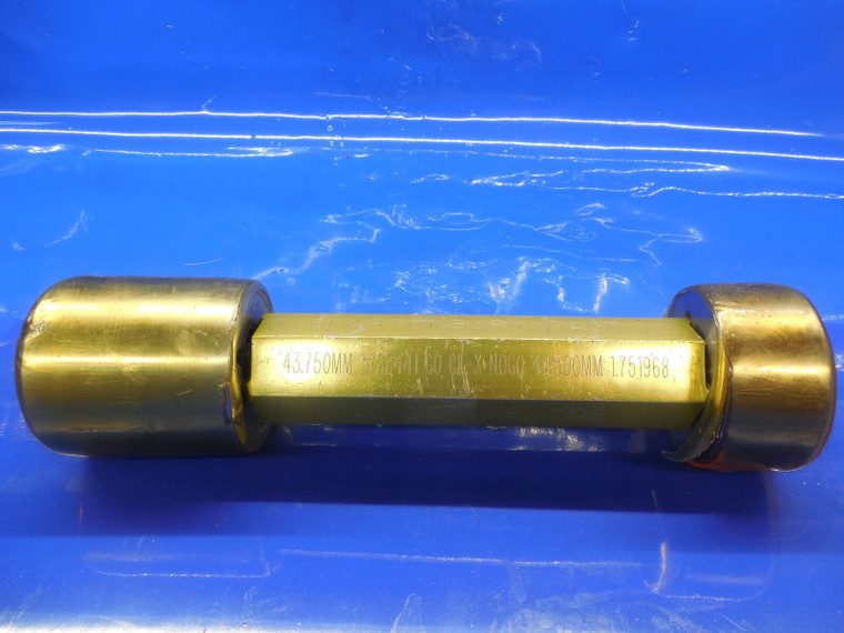 43.750 & 44.500 MM CL X SMOOTH PIN PLUG GAGE GO NO GO 44.5 43 44.0 1.750 +.0019