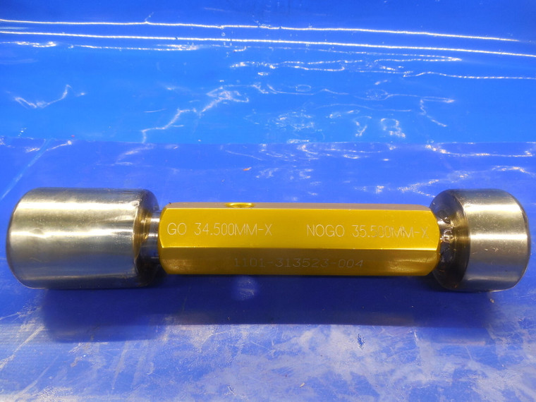 34.500 & 35.500 MM CLASS X SMOOTH PIN PLUG GAGE GO NO GO 34.5 35.5 34.50 35.50