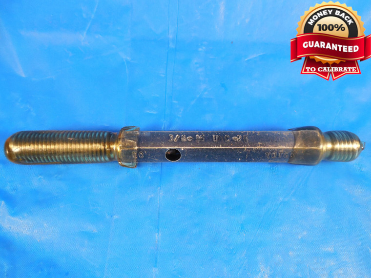 3/8 16 UNC 2B EXTENDED LEAD THREAD PLUG GAGE .375 GO NO GO P.D.'S= .3344 & .3401