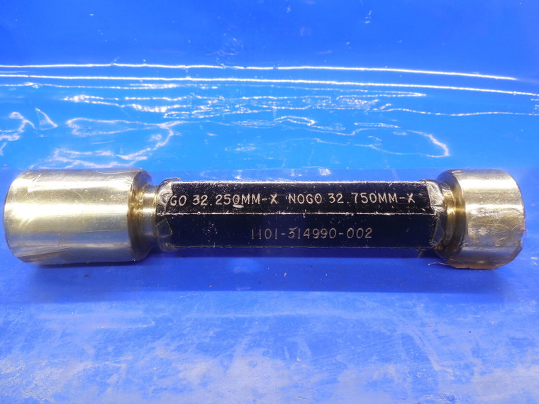 32.250 & 32.750 MM CLASS X SMOOTH PIN PLUG GAGE GO NO GO 32.0 32.5 1.250 +.0394